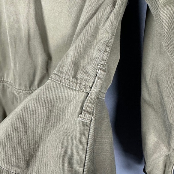 J. Crew Cropped Fatigue Jacket Olive Green Medium Peplum Casual No Belt - Picture 8 of 14